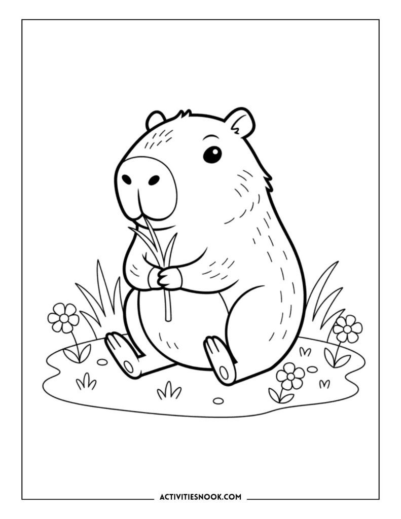 Capybara Coloring Pages: Free Printables for Kids - Activities Nook