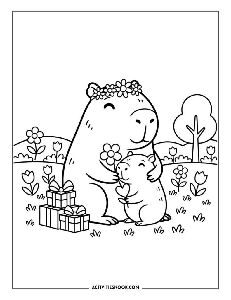 Capybara Coloring Pages: Free Printables for Kids - Activities Nook