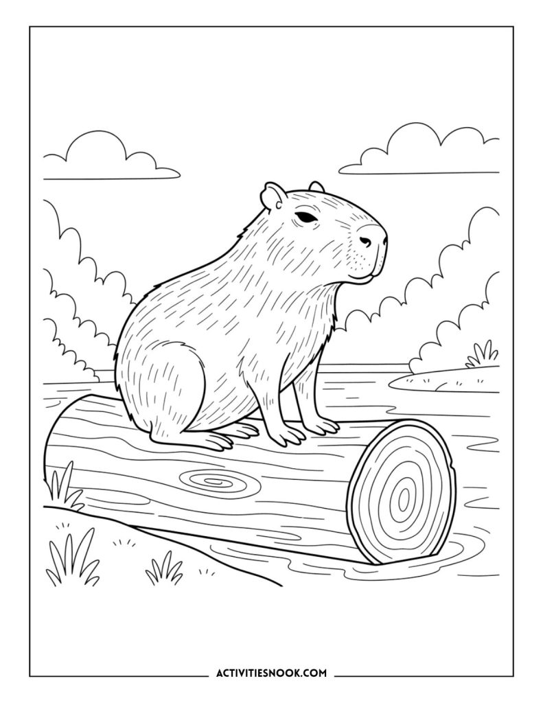 Capybara Coloring Pages: Free Printables for Kids - Activities Nook