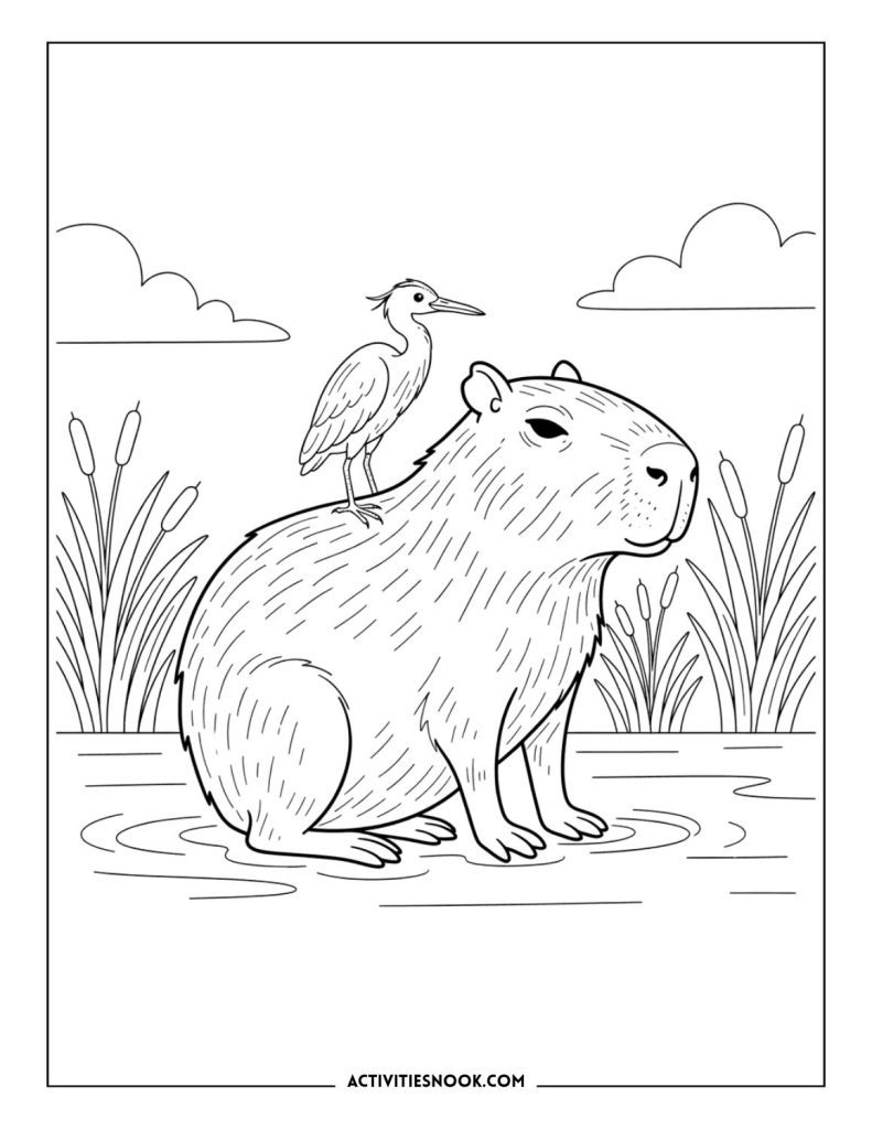 Capybara Coloring Pages: Free Printables for Kids - Activities Nook