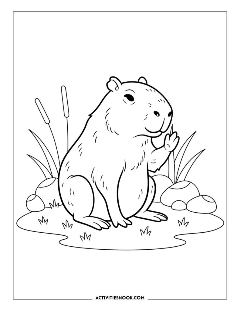Capybara Coloring Pages: Free Printables for Kids - Activities Nook