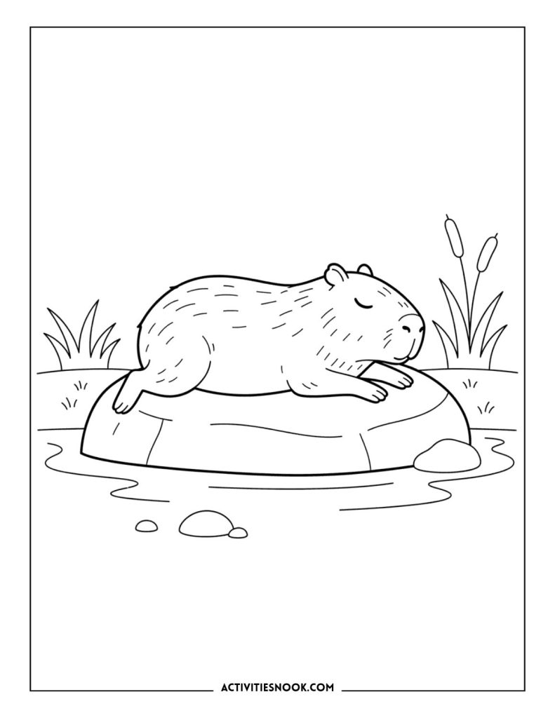 Capybara Coloring Pages: Free Printables for Kids - Activities Nook