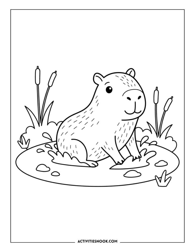 Capybara Coloring Pages: Free Printables for Kids - Activities Nook
