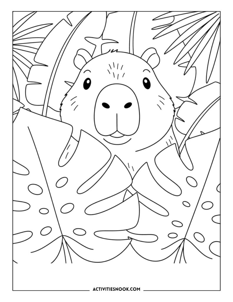 Capybara Coloring Pages: Free Printables for Kids - Activities Nook
