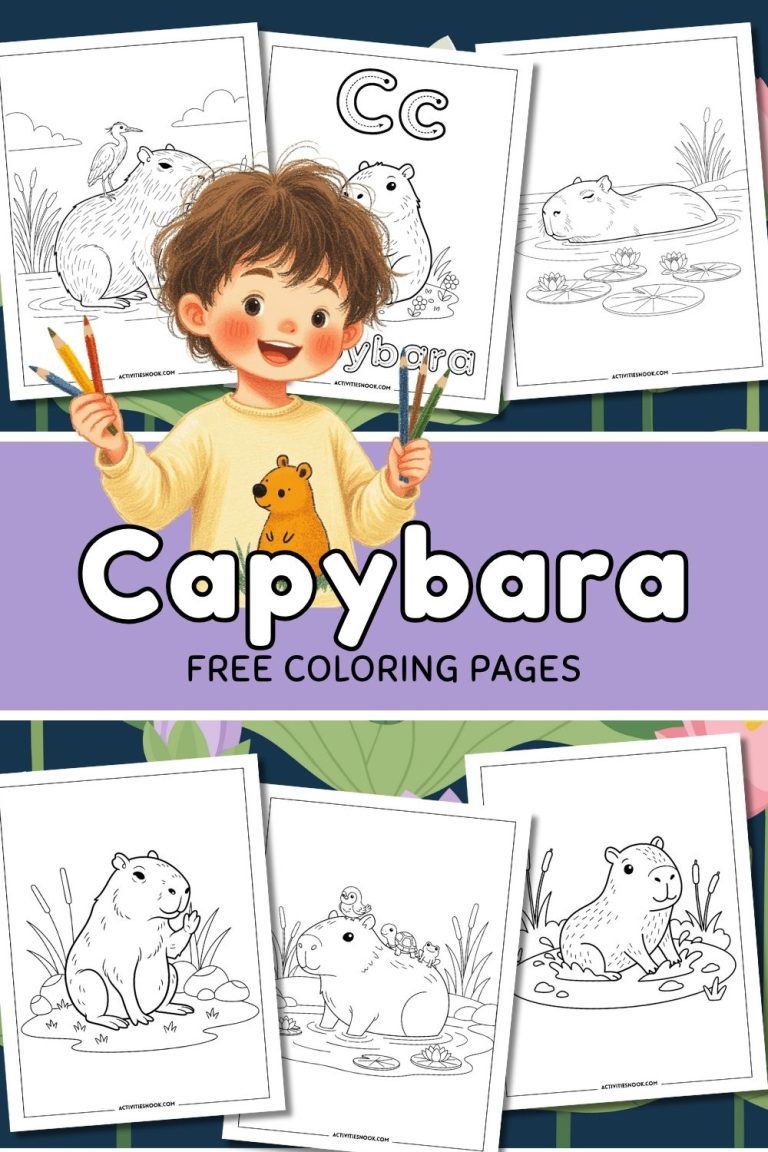 Capybara Coloring Pages: Free Printables for Kids - Activities Nook