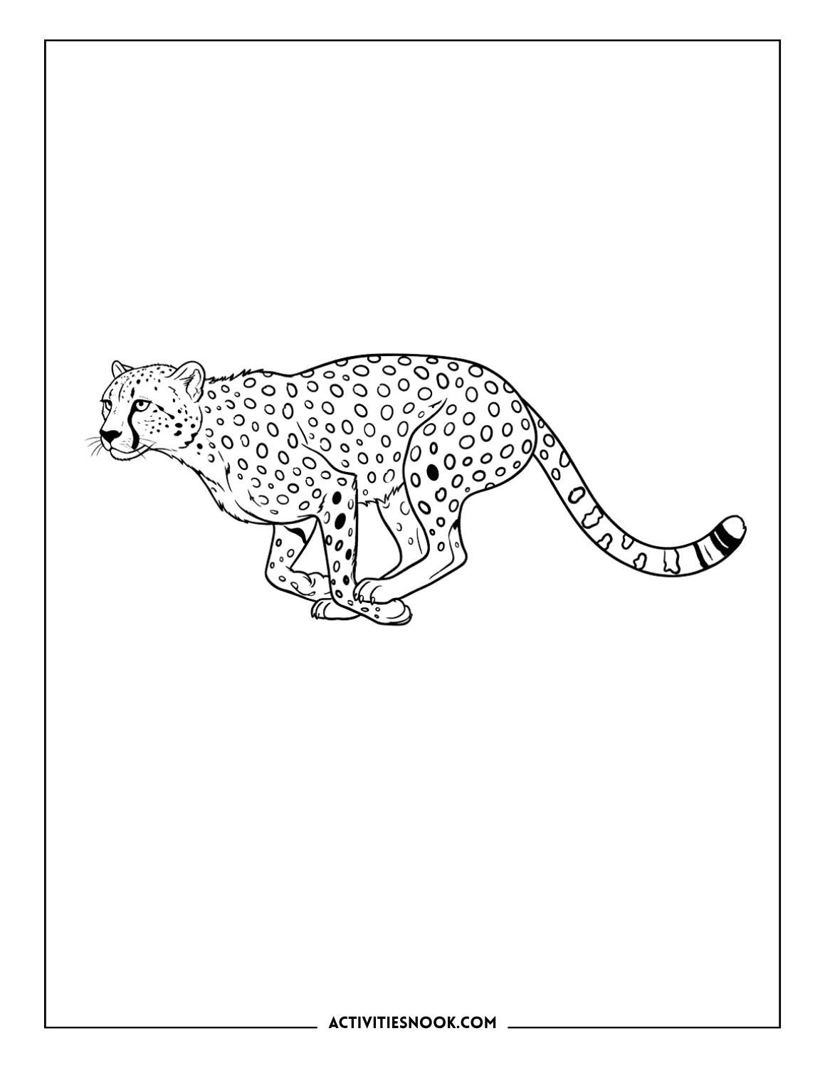 Running Cheetah Coloring Page