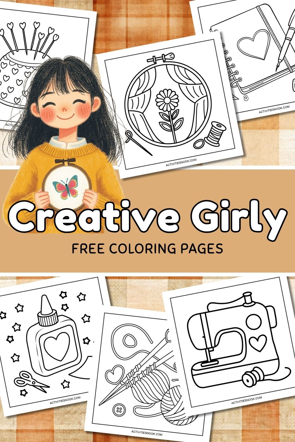 Bold and Easy Coloring Pages Printable: Creative Girly - Activities Nook